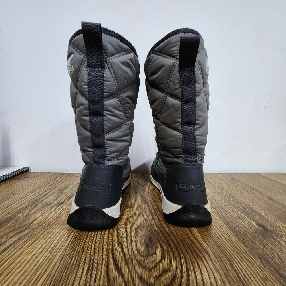 Sorel Whitney II Tall Lace Waterproof Like New Gray Boots Women's Size 10 - Picture 9 of 15